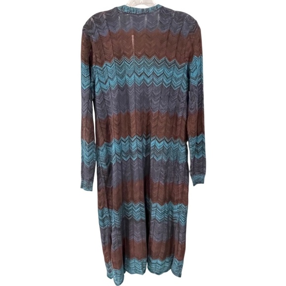 Soft Surroundings Gabriela Blue Chevron Duster Cardigan Sweater Petite Small - Picture 7 of 9